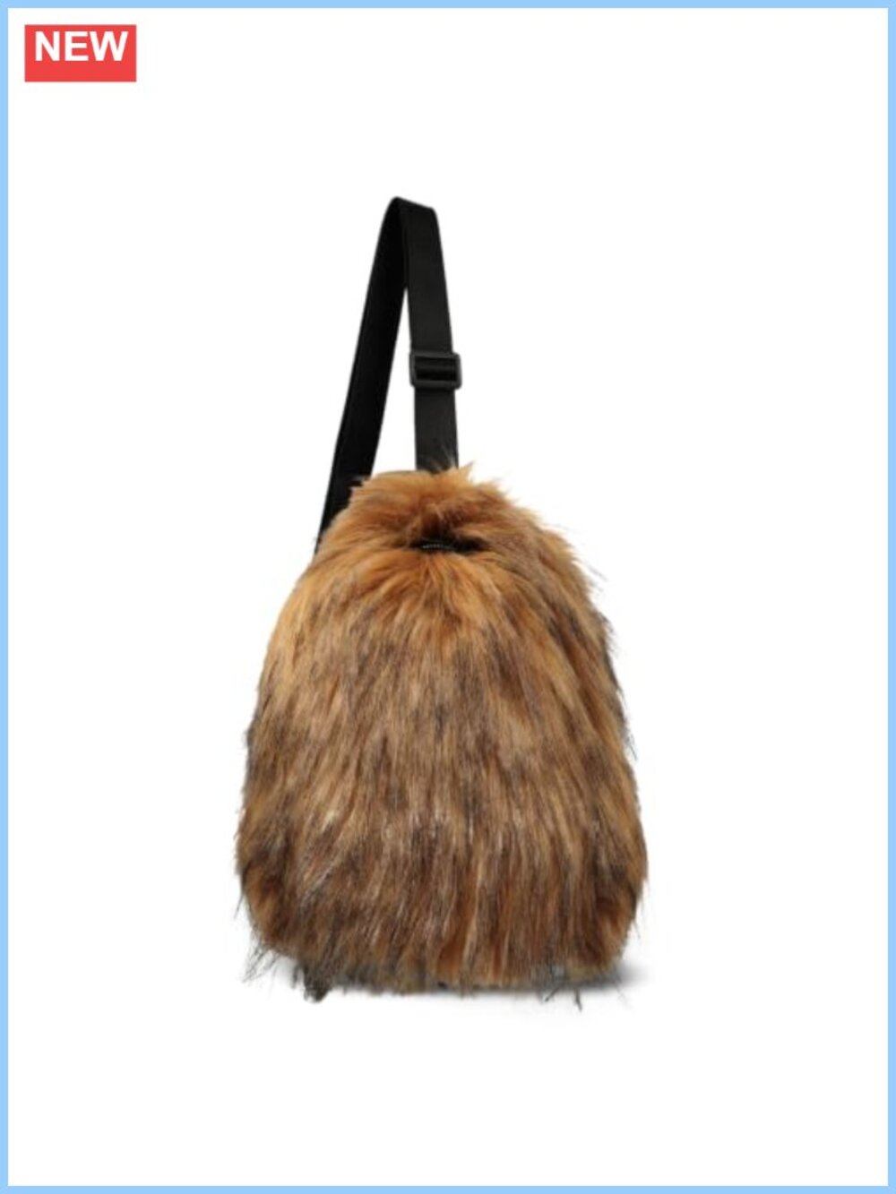 Fuzzy Faux Fur Crossbody Bag Plush Sling Purse with Adjustable Strap